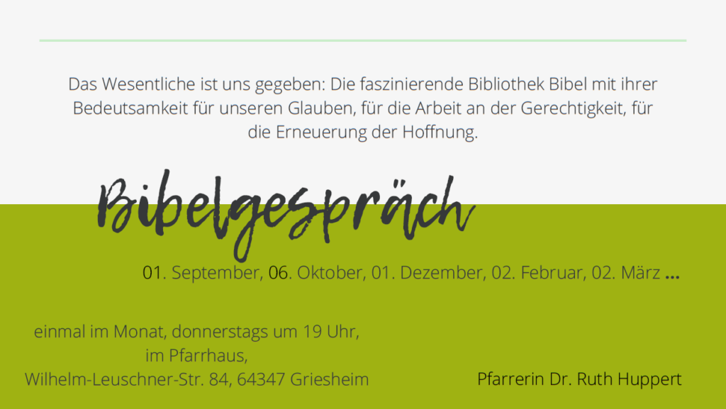 Plakat Bibelgesprächskreis, Stand 09/2022